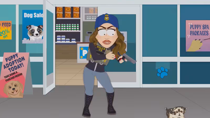 End credits scene of South Park 'Got a Nut' episode.