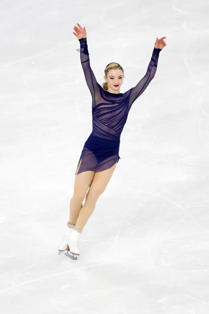 Team USA's Amber Glenn competes in the Women's SIngle Skating - Free Skating at the 2026 Winter Olympics on Feb. 19, 2026.