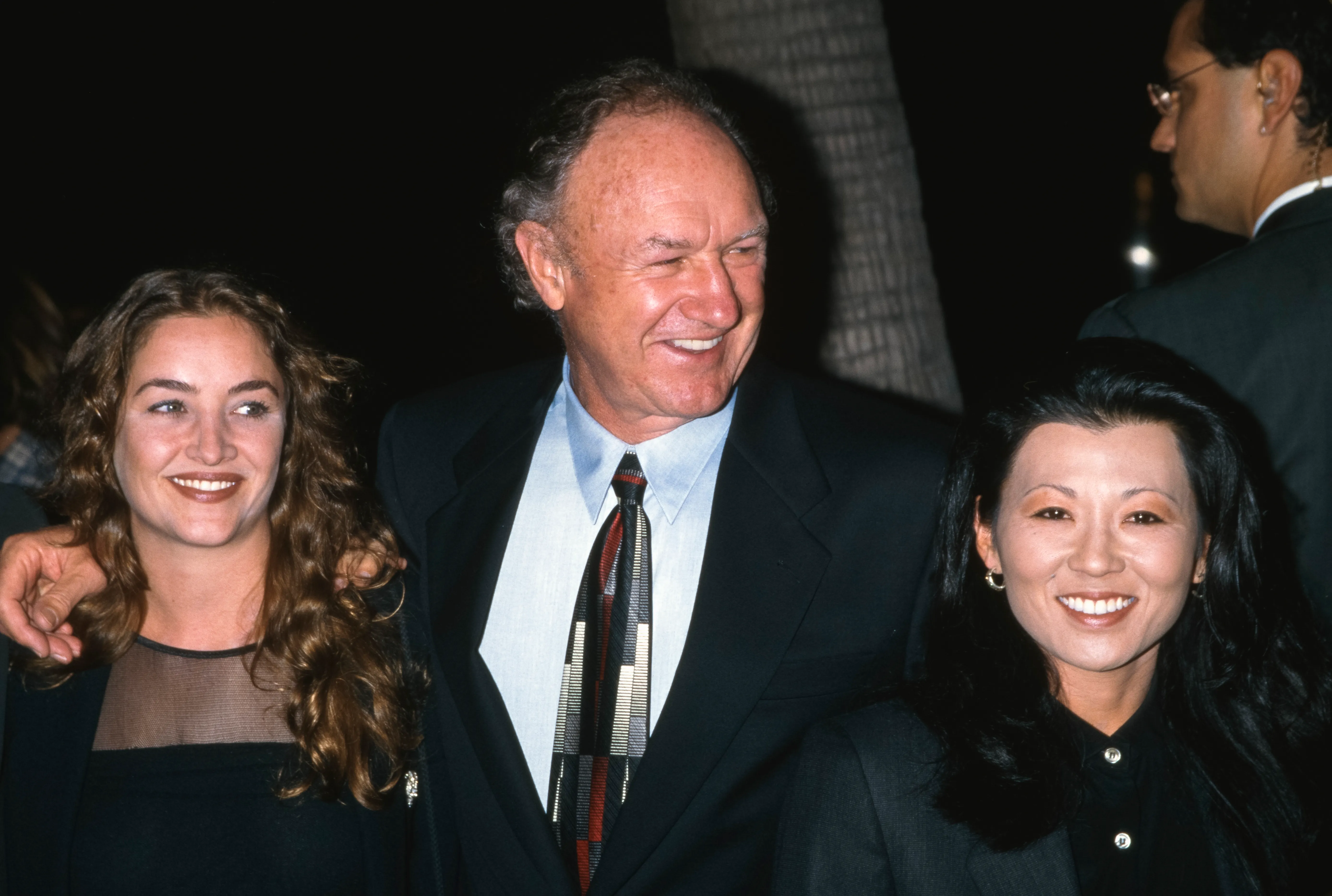American actor Gene Hackman, with his daughter Elizabeth and wife Betsy Arakawa, at 'The Chamber' Beverly Hills Premiere.