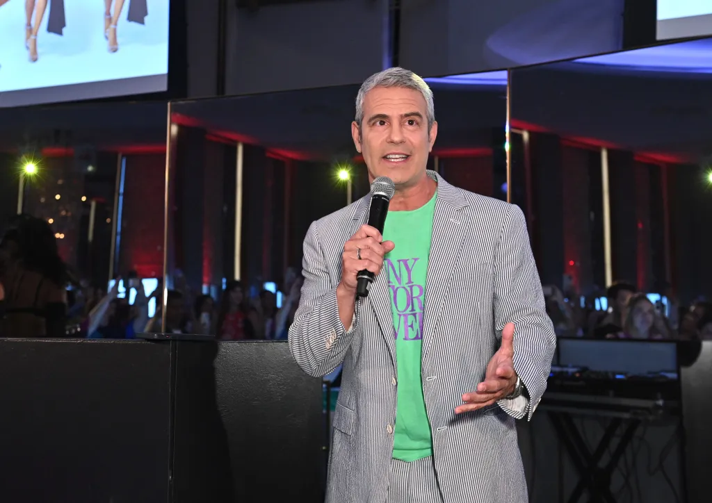 Andy Cohen speaks at The Real Housewives of New York Premiere Celebration.