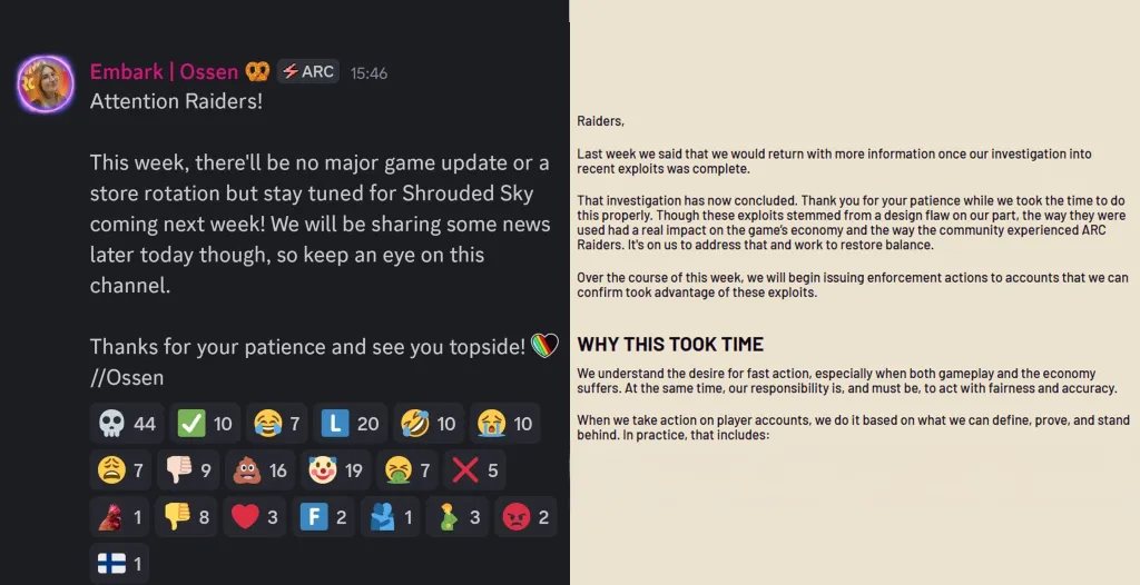 Arc Raiders Item Duplication Bans