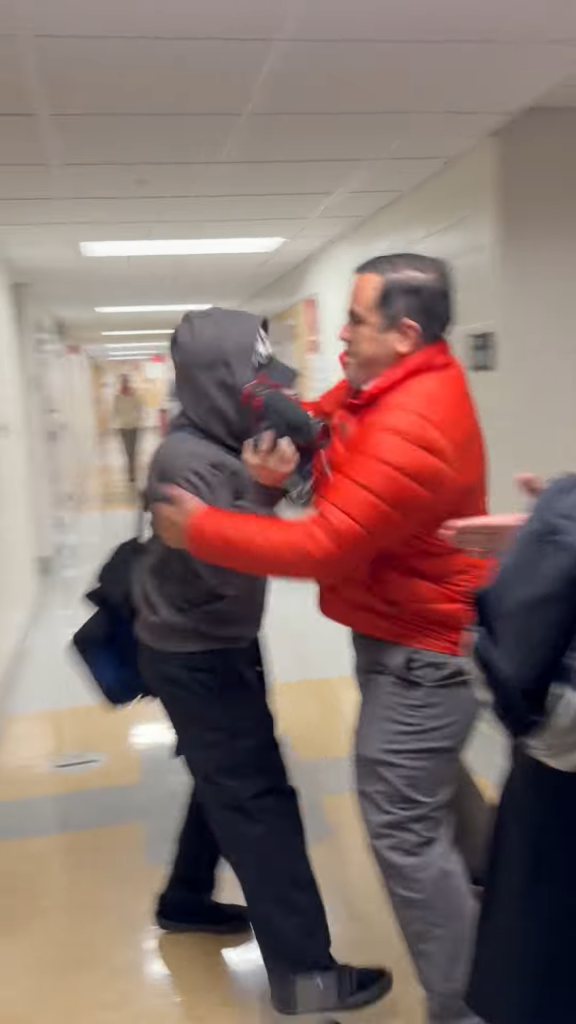 Perez was placed on paid administrator leave on Tuesday after the alleged assault as campus police look into the altercation.