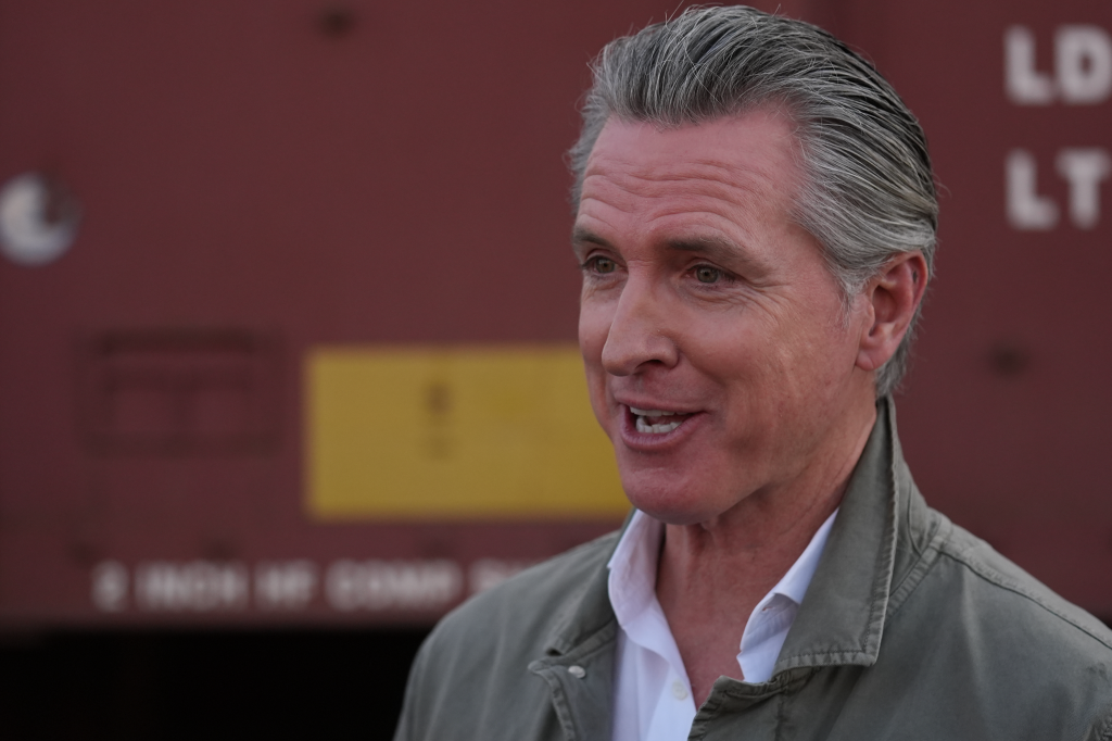 California Governor Gavin Newsom reacting to a question about a potential presidential run.