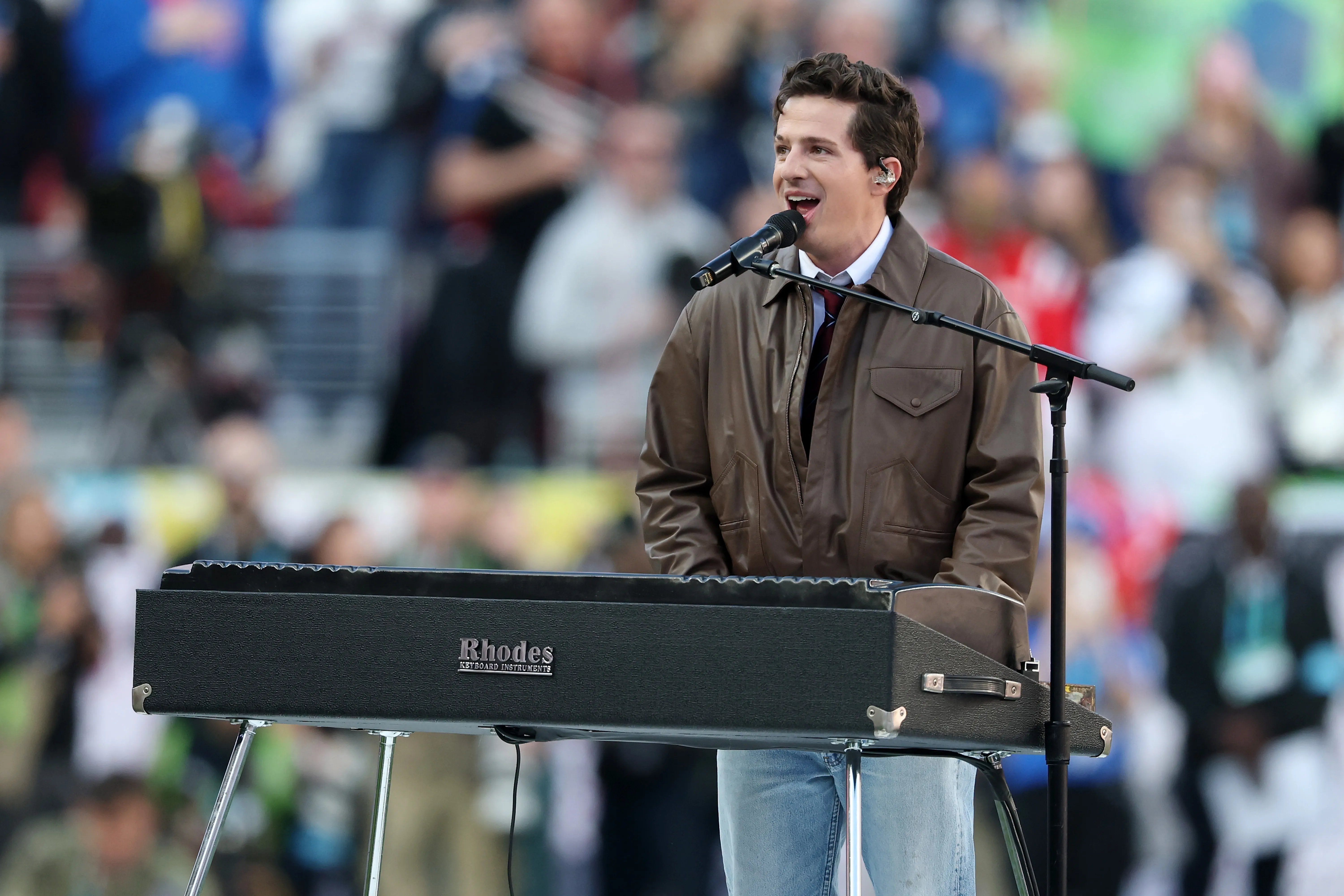 Charlie Puth at the Super Bowl 2026