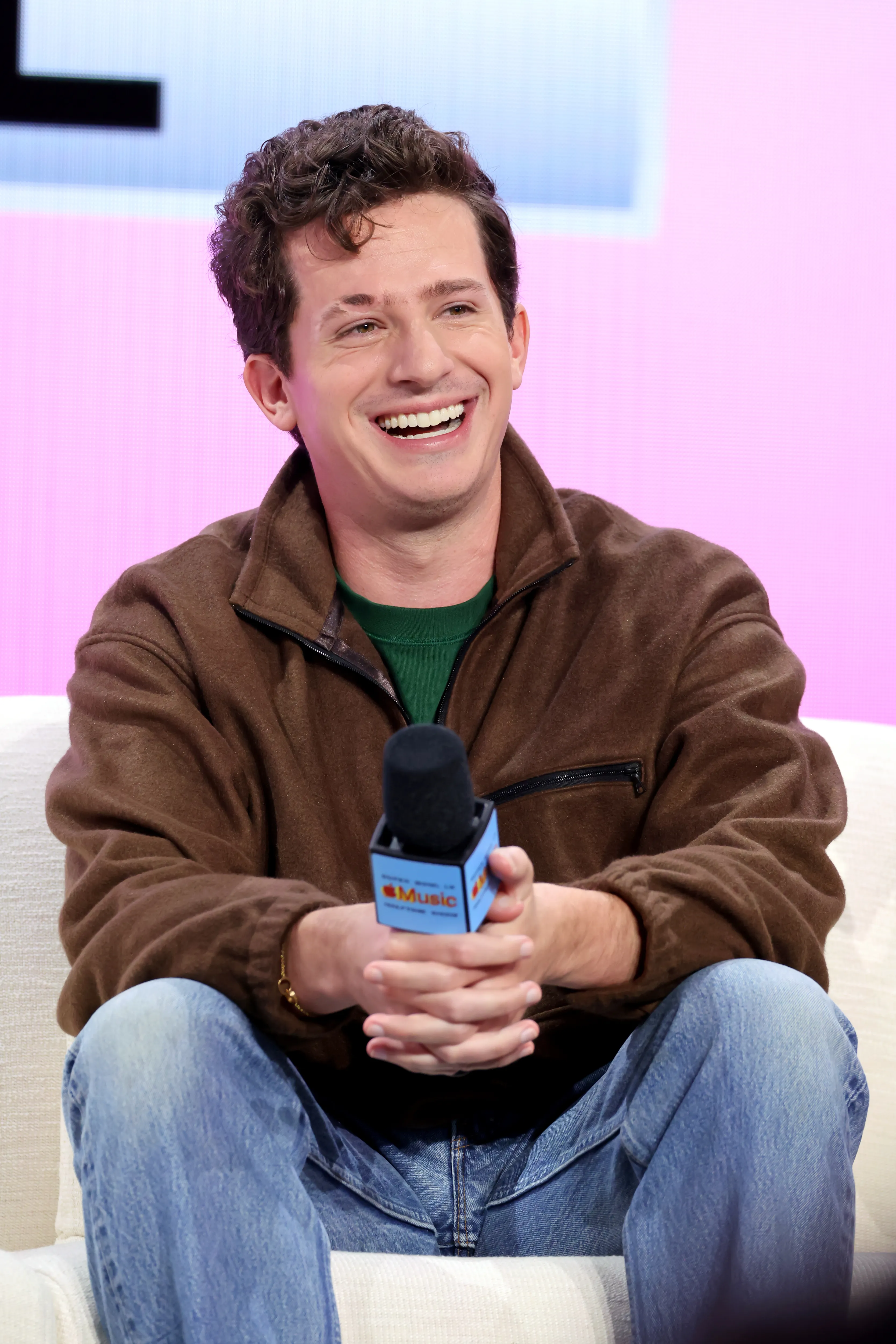 Charlie Puth at Apple Music's Super Bowl Halftime Show press conference.