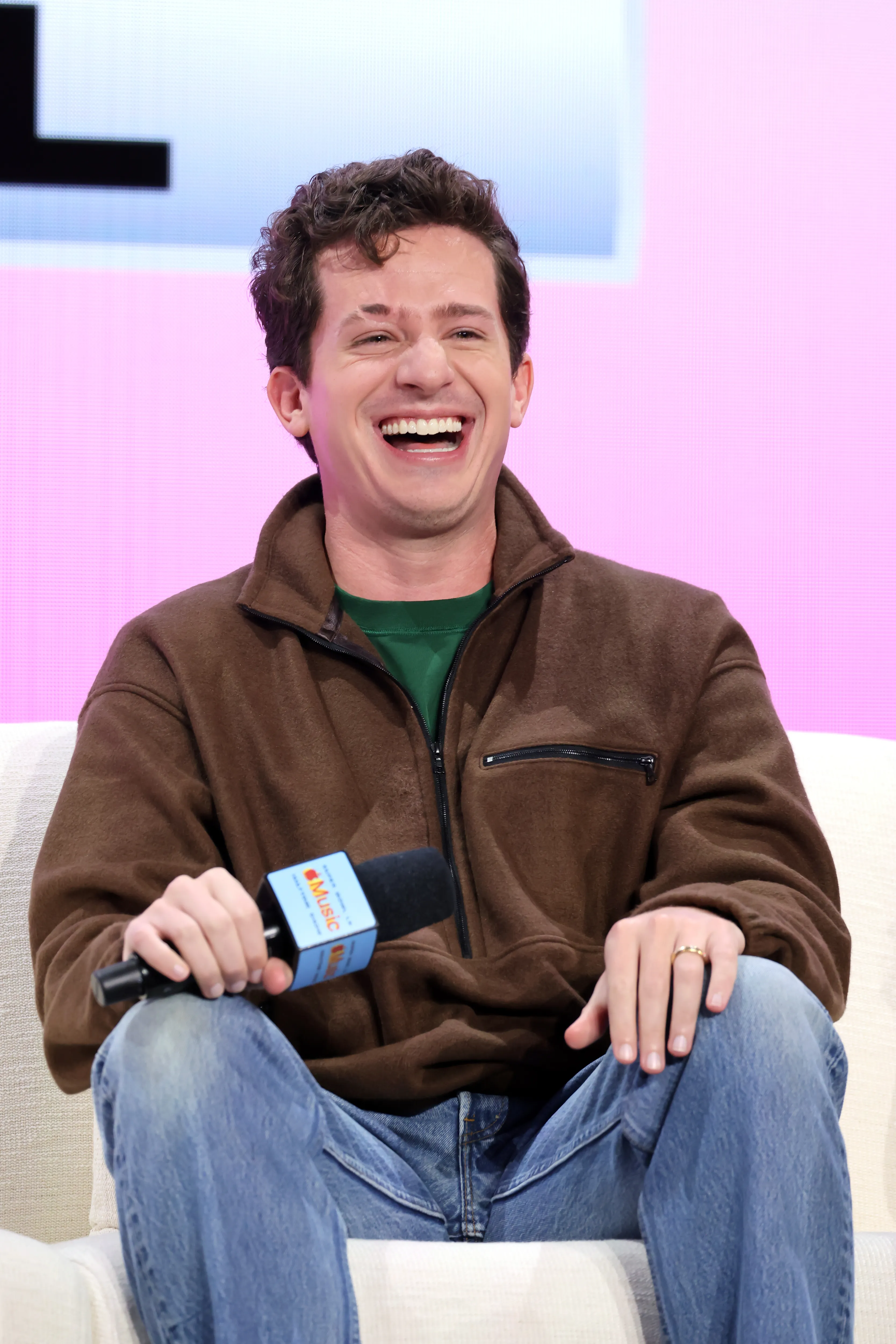 Charlie Puth speaks at the Super Bowl Halftime Show press conference