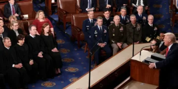 Fed-up congresswoman walks out of State of the Union as Trump rambles