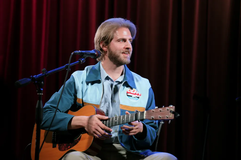 Christian Lee Hutson performing at a Grammy Museum event.