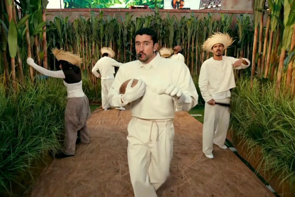 Bad Bunny’s elaborate Super Bowl halftime stage shines — but music goes down rabbit hole