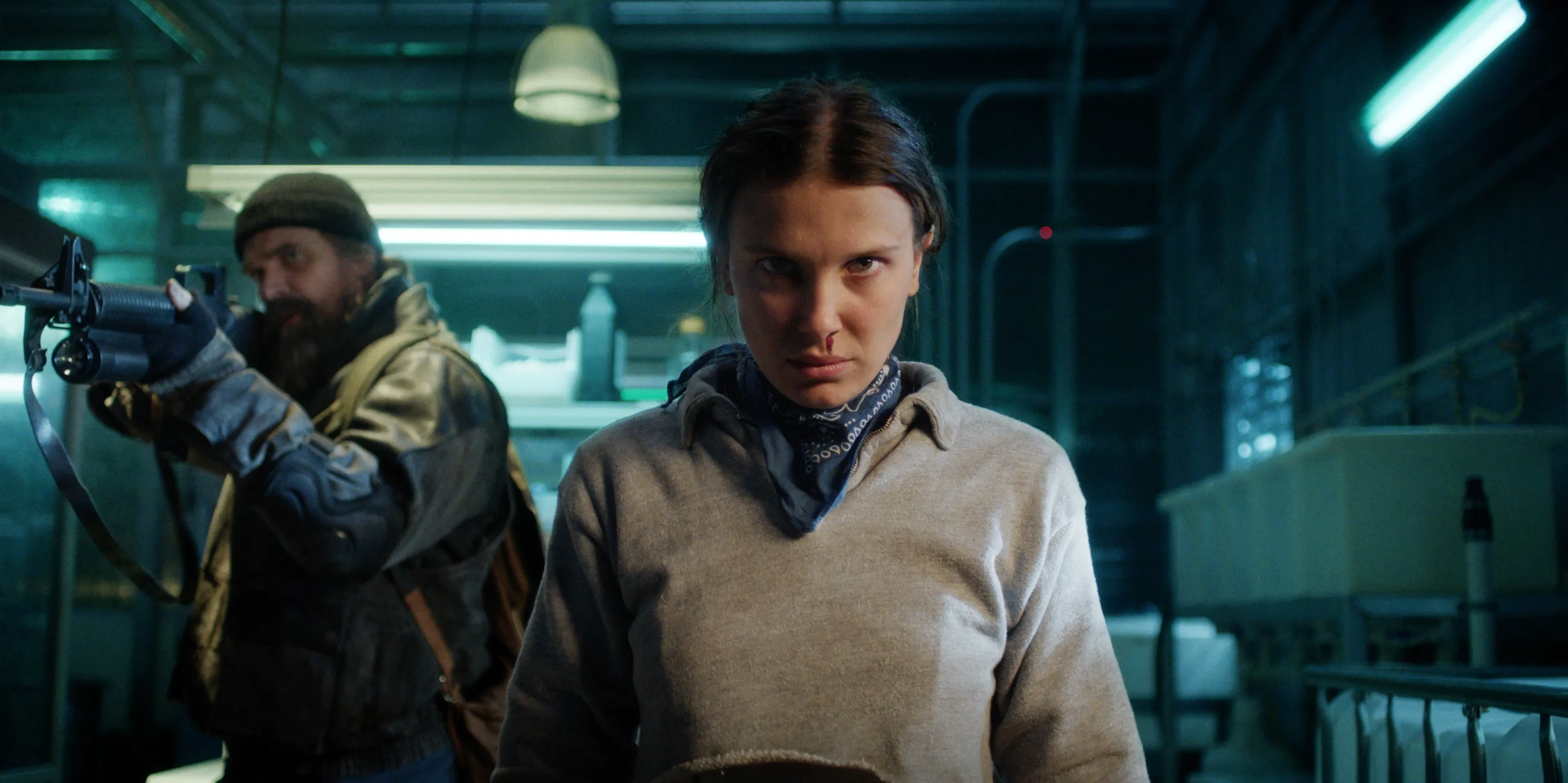 David Harbour, Millie Bobby Brown in 