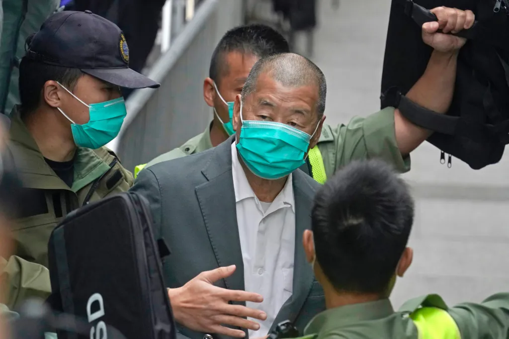 Democracy advocate Jimmy Lai leaves the Hong Kong's Court of Final Appeal in Hong Kong on Feb. 9, 2021.