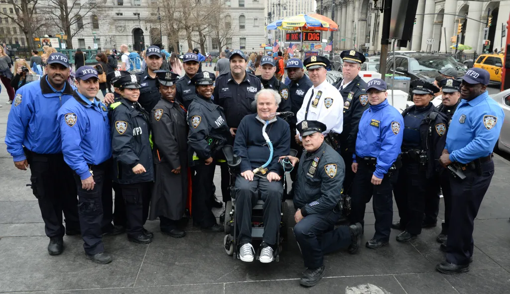 PICTURED Detective Steven McDonald joined by fellow NYPD officers during the annual 