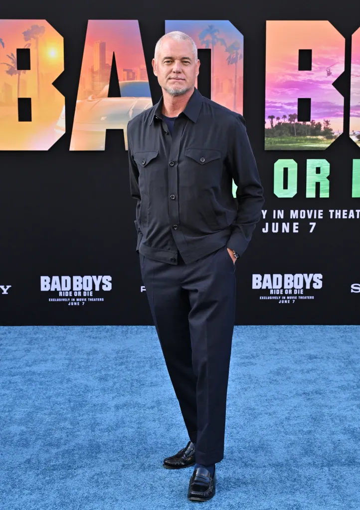 Actor Eric Dane dressed in black at a film premiere. 