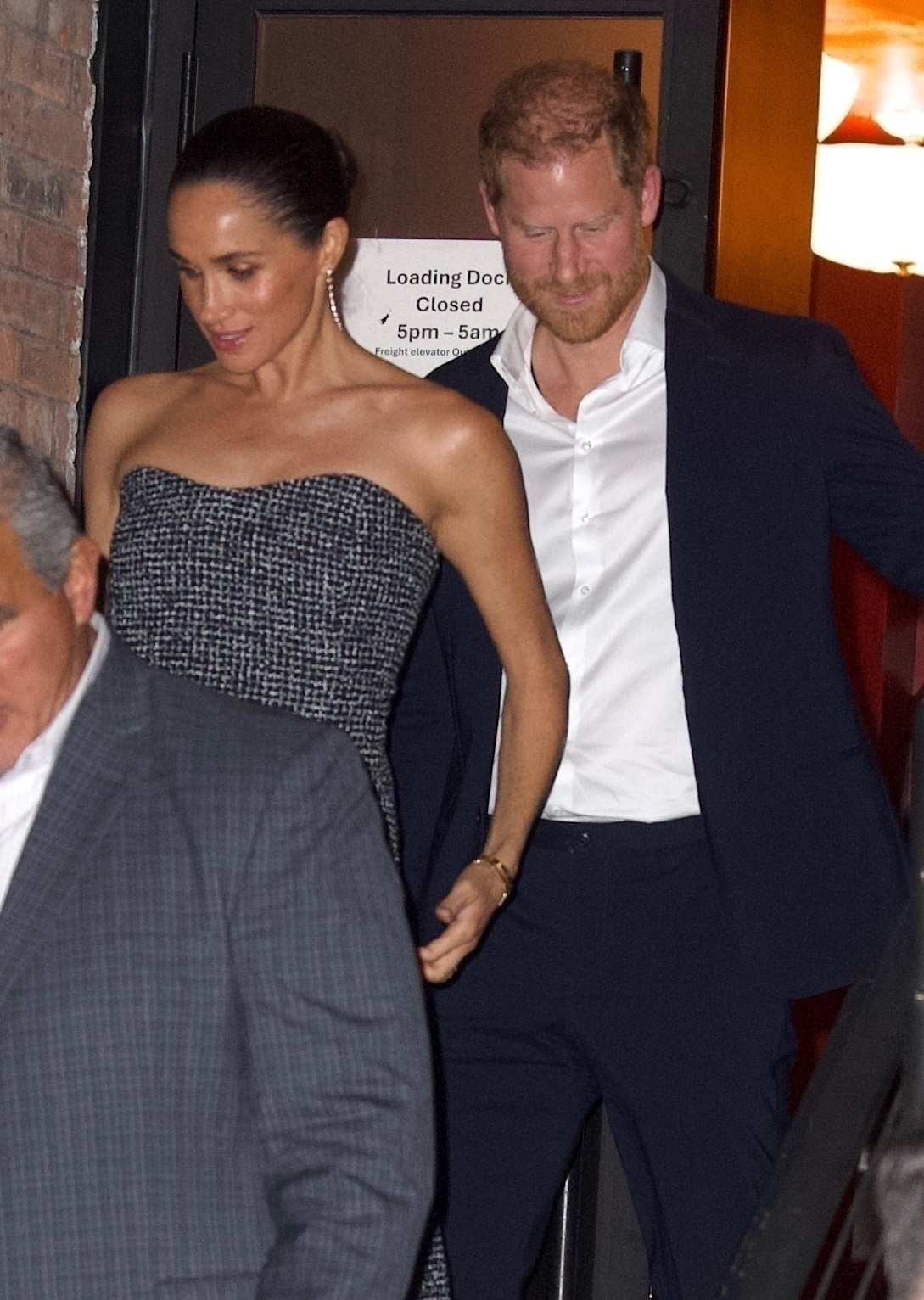 Prince Harry and Meghan Markle leaving Soho House.