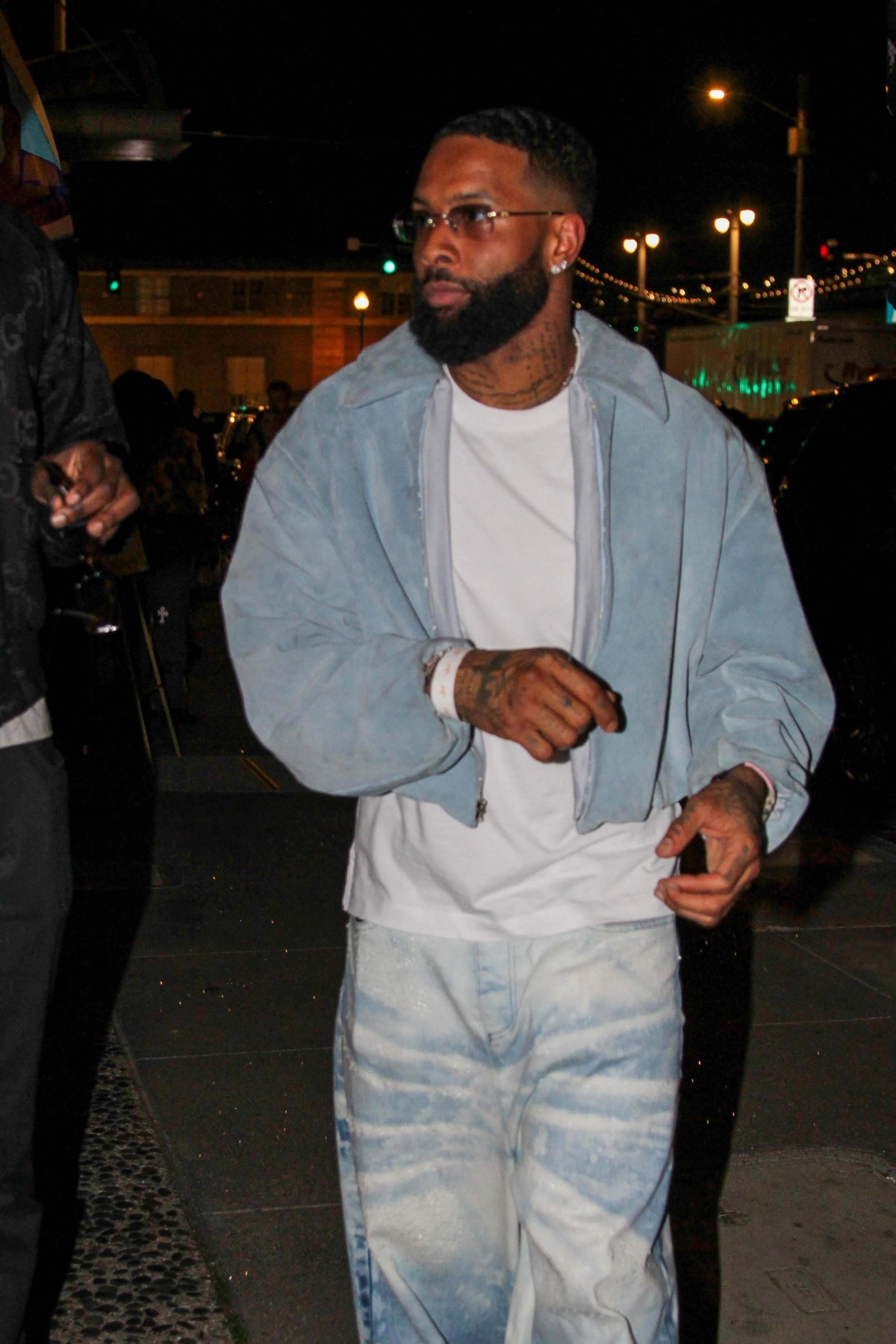 Odell Beckham Jr. at the 1 Hotel for a pre-Super Bowl party.