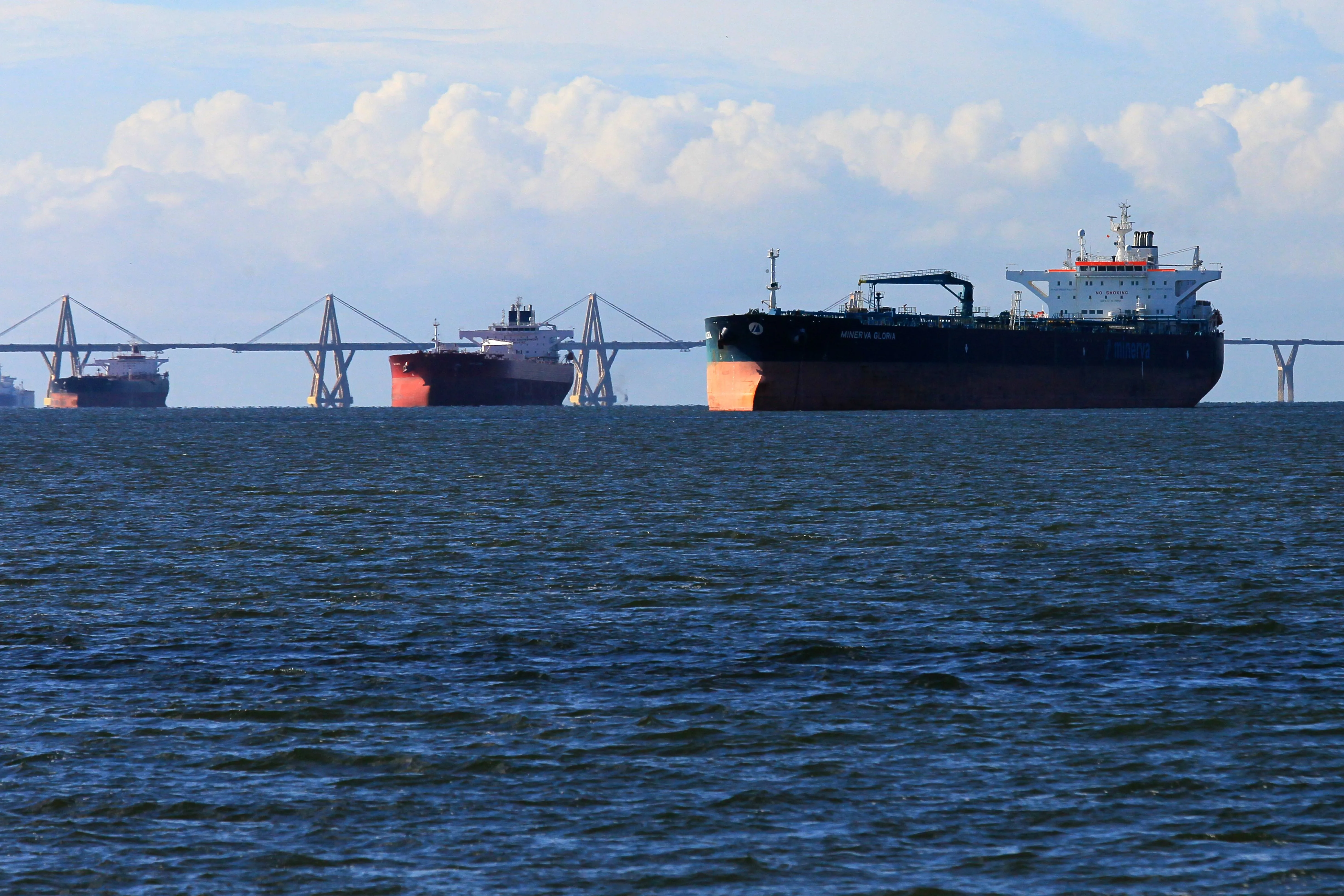 Oil tankers in the ocean
