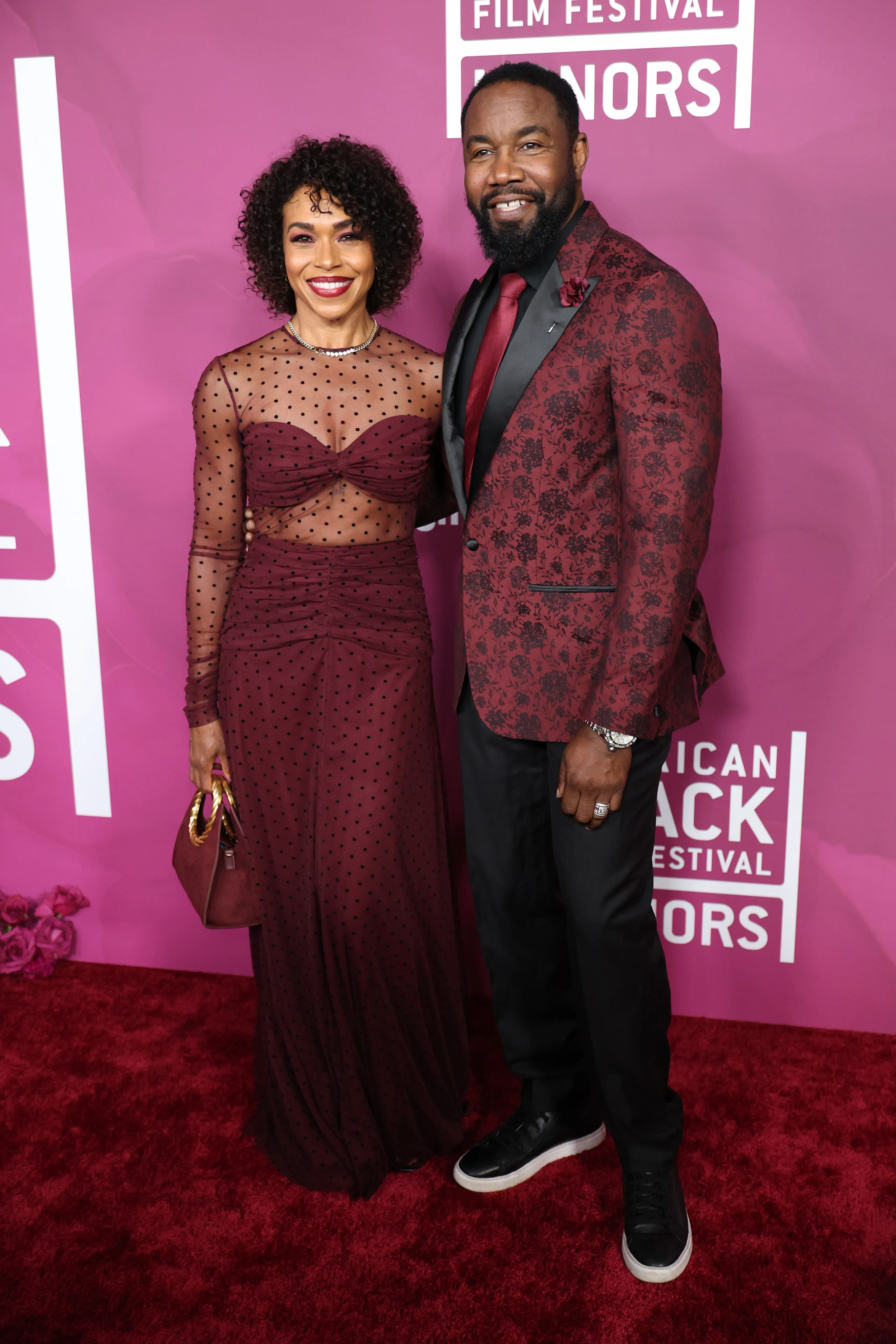 Gillian White and Michael Jai White in Los Angeles, California, on Feb. 16, 2026.