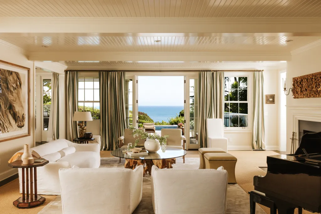 A stunning entertaining area with soothing water views and a piano