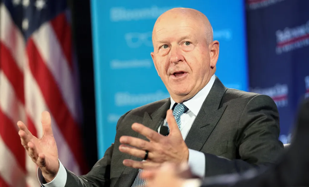 Goldman Sachs CEO David Solomon speaks at the Economic Club of Washington.