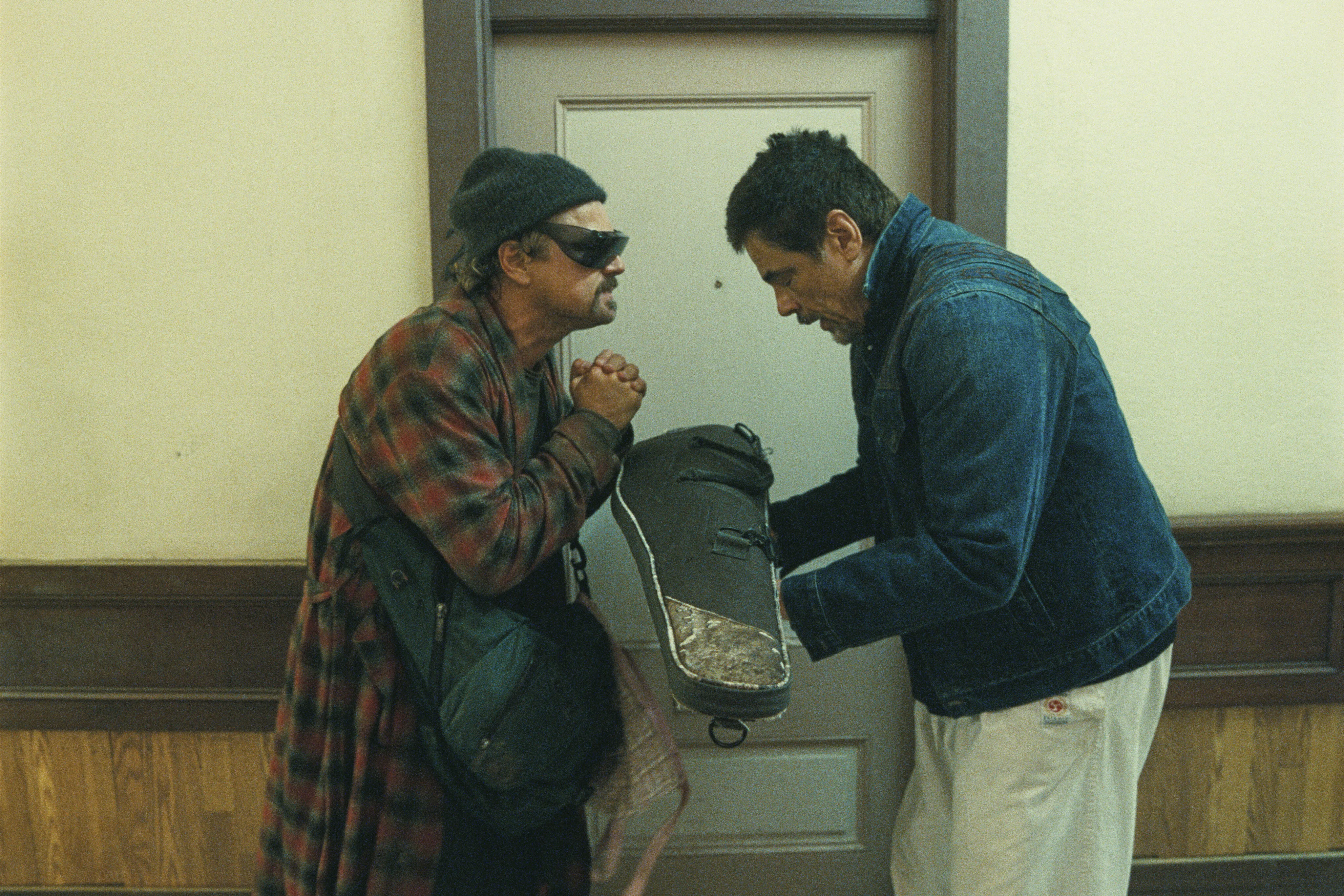 DiCaprio, in a shot from the film, gushed over what an honor it was to work with Anderson on this film. 