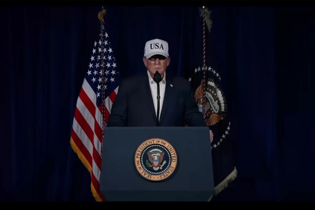 President Donald Trump addresses the nation after the US launched attacks against Iran on Feb. 28, 2026.