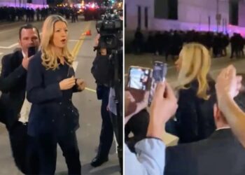 Masked agitators mob female reporter during DTLA anti-ICE protests, try to cut camera cable