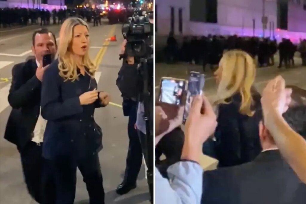 Masked agitators mob female reporter during DTLA anti-ICE protests, try to cut camera cable