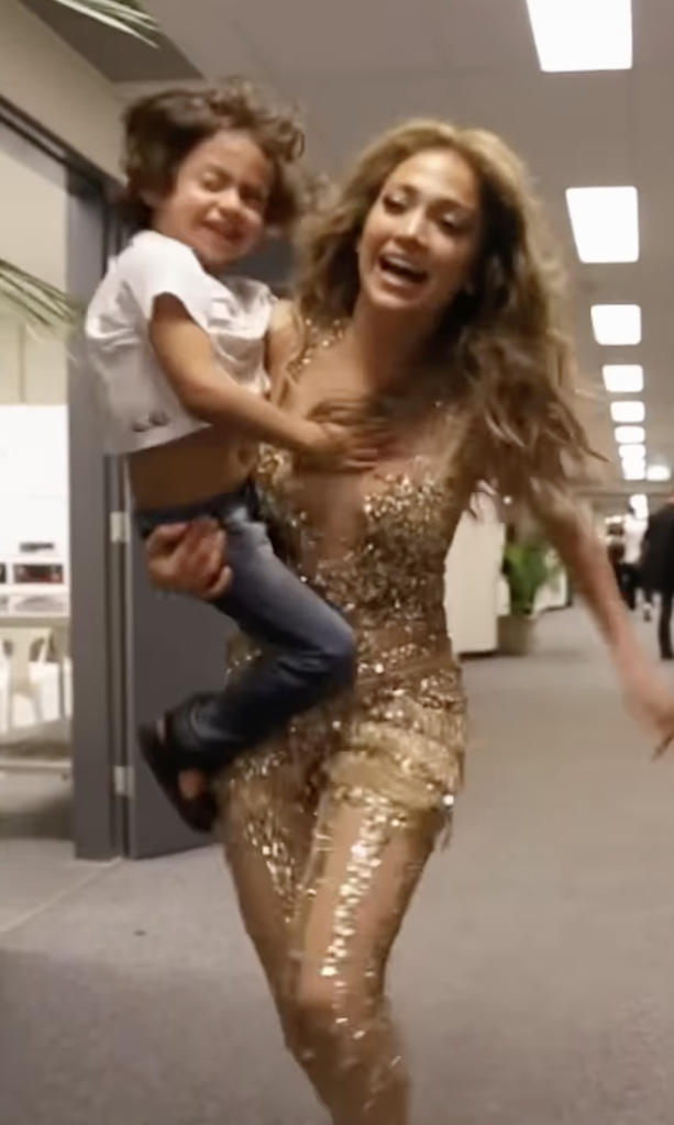 Jennifer Lopez carrying her son Max.