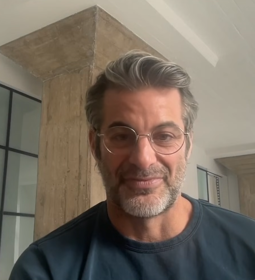 Curtis, pictured during a Feb. 12 podcast appearance, recently revealed that he and Aniston are quick to talk through and resolve any little 