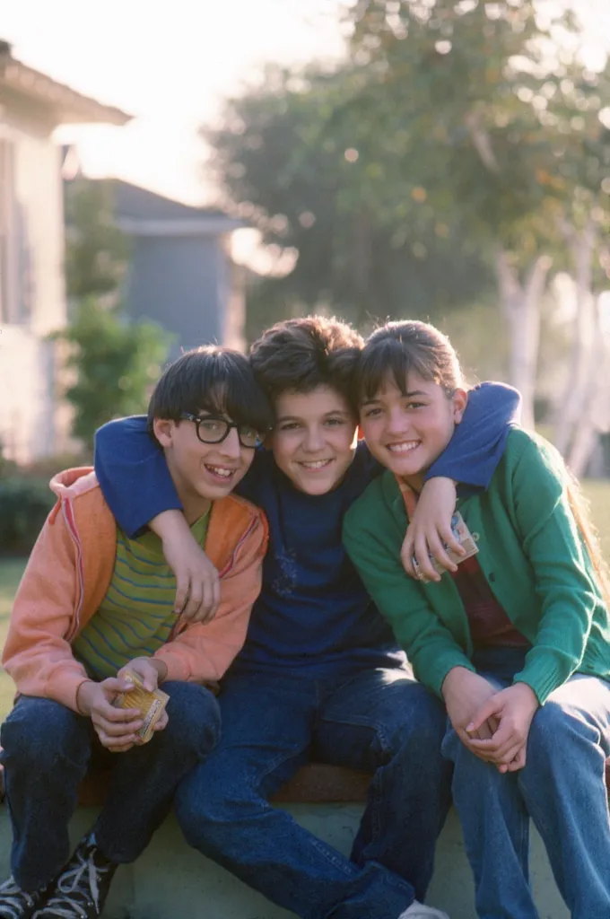 Josh Saviano, Fred Savage, and Danica McKellar pose together in Season 1 of 