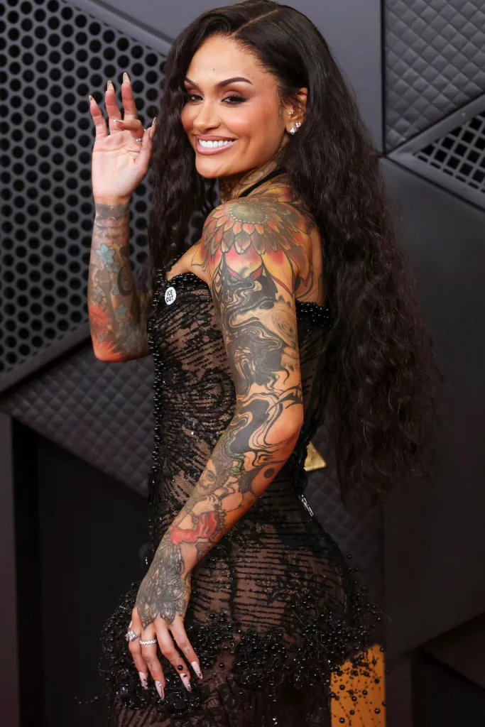 Kehlani on the red carpet for the 68th Grammy Awards.