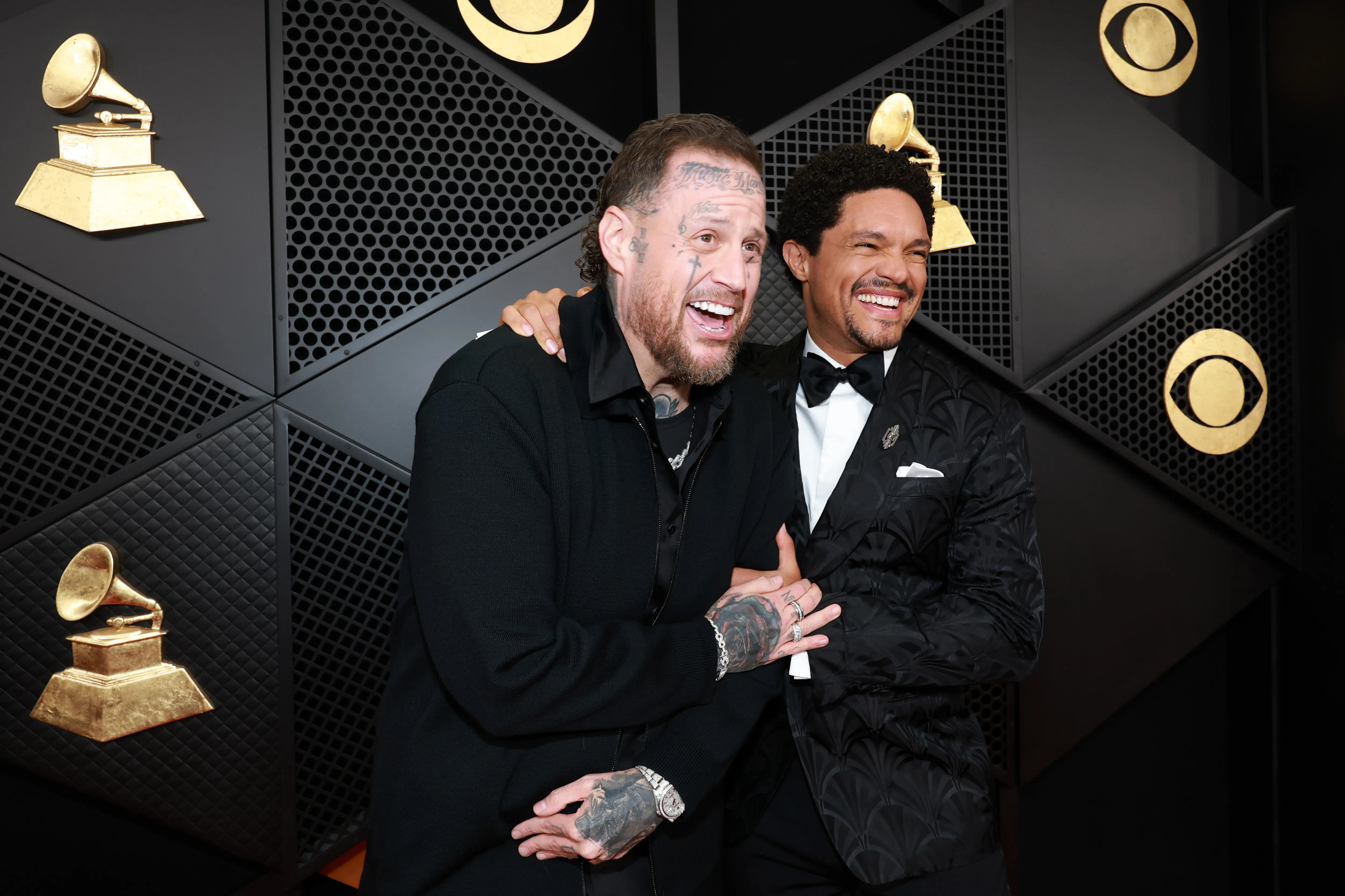 Trevor Noah and Jelly Roll at the Grammys.