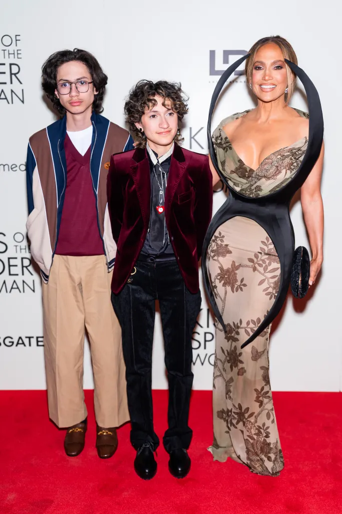 Jennifer Lopez, Max Muniz, and Emme Muniz attend the 