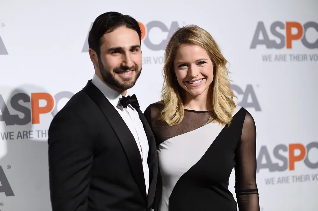 Max Shifrin and Sara Haines smile in formal wear at the ASPCA Bergh Ball.