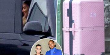 Kim Kardashian and Lewis Hamilton pictured arriving at swanky UK hotel for romantic weekend getaway
