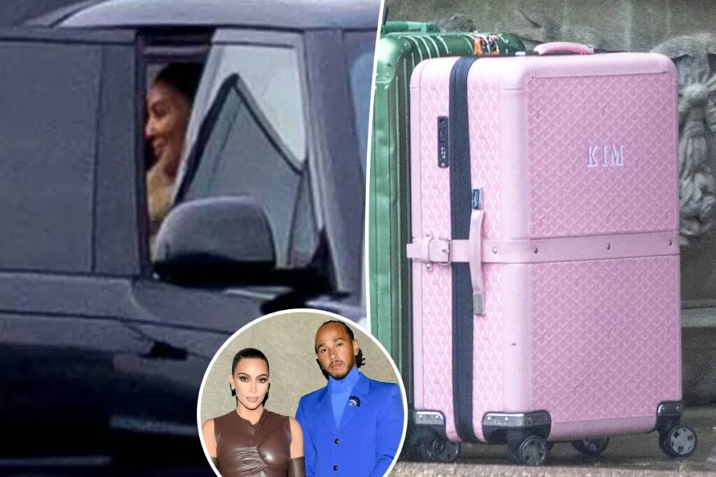 Kim Kardashian and Lewis Hamilton pictured arriving at swanky UK hotel for romantic weekend getaway