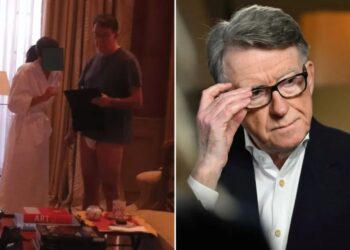 Ex-UK ambassador to US Peter Mandelson pictured standing in his underpants in Epstein files dump