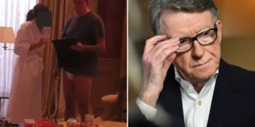 Ex-UK ambassador to US Peter Mandelson pictured standing in his underpants in Epstein files dump