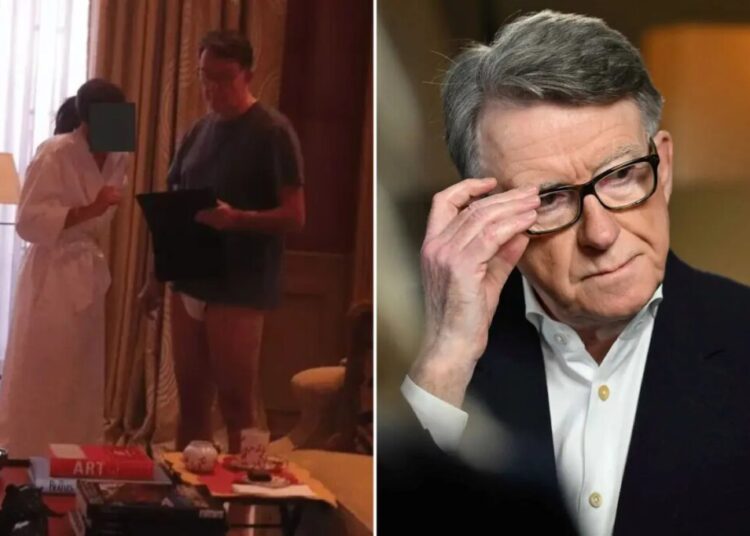 Ex-UK ambassador to US Peter Mandelson pictured standing in his underpants in Epstein files dump