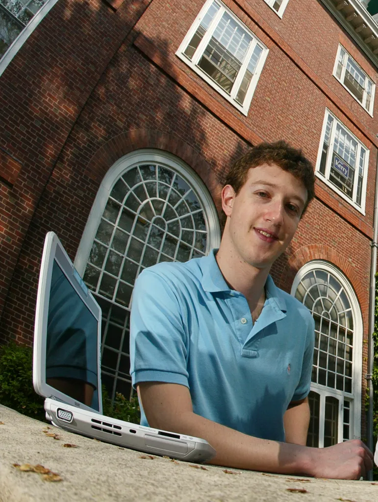 Mark Zuckerberg, creator of Facebook, photographed at Harvard University.