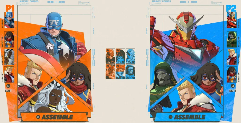 Marvel Tokon Roster Select Screen