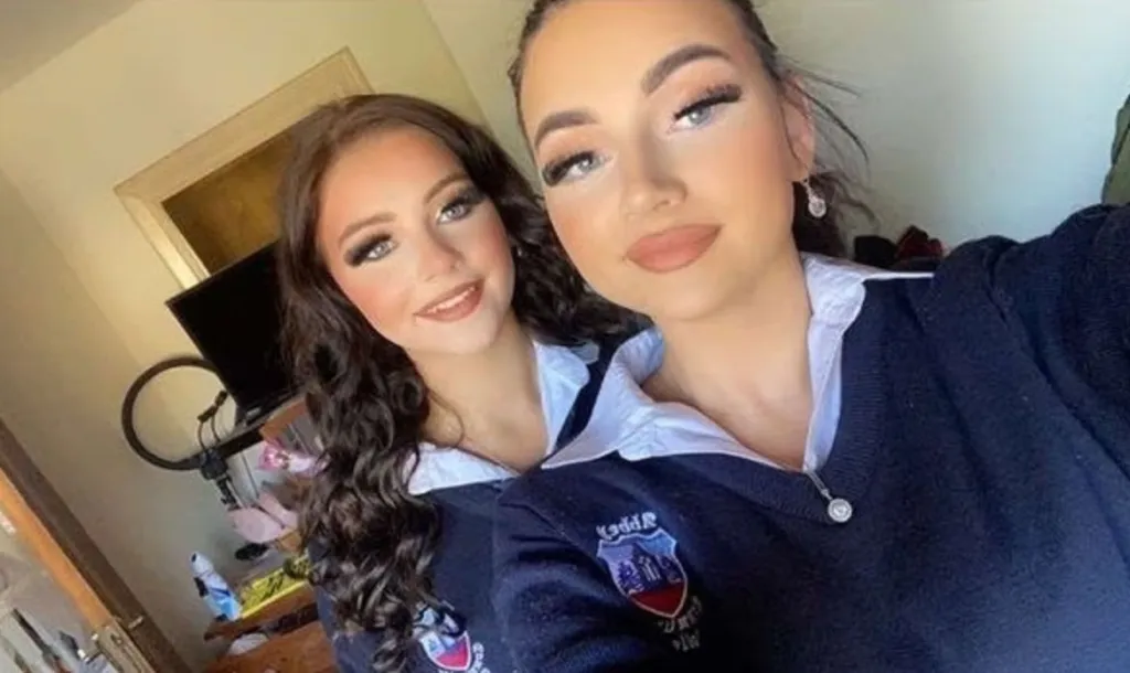 Melissa and Heather Morrissey, 18-year-old twin daughters of Seamus Culleton.