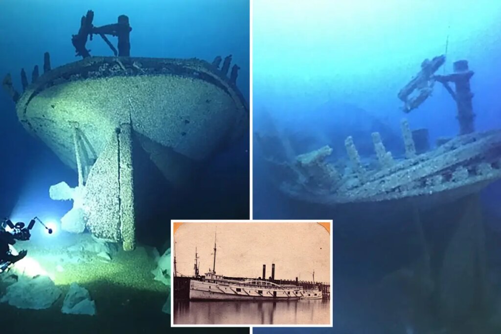 Images  reveal remains of luxury steamer that sank in Lake Michigan 154 years ago