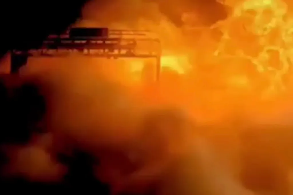 The cloud from the crash turned into a fireball that erupted across the highway.