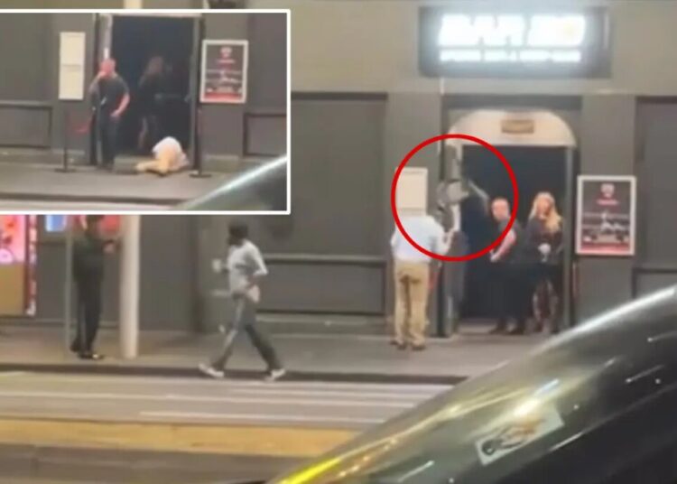 Australian man is hit with flying chair thrown by his friend outside strip club