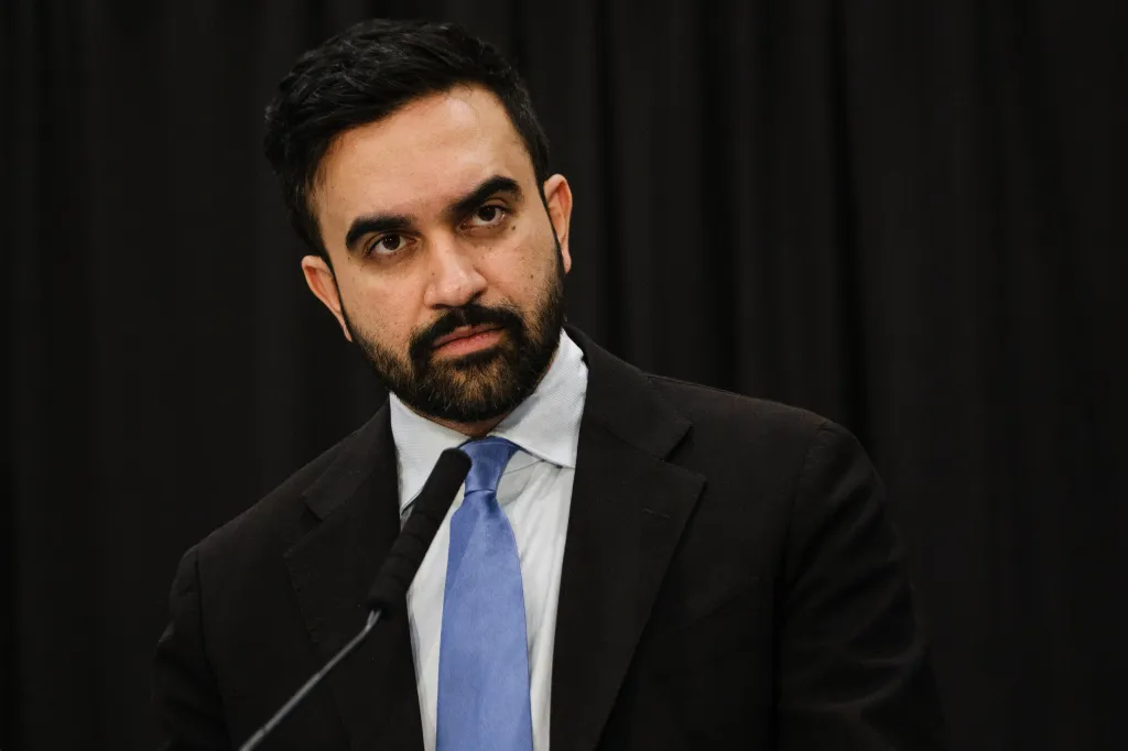 Zohran Mamdani speaking at the Beach 41st Street Houses Community Center.
