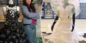 Wild NYFW robo-dress by tech wiz turned designer blooms when you shake someone’s hand