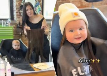 Mom gives adorable 8-month-old daughter long black hair extensions — see how the tot reacts
