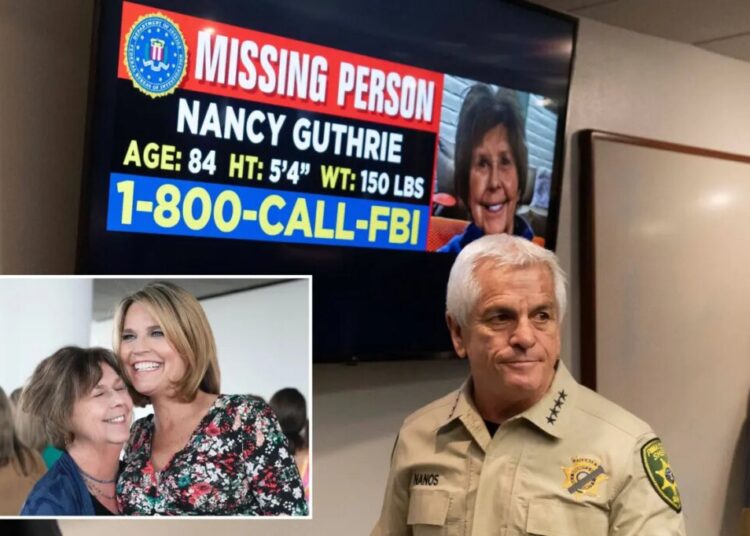 Sheriff Chris Nanos accused of turning Nancy Guthrie case into bungling ego trip — and FBI is desperate to take over