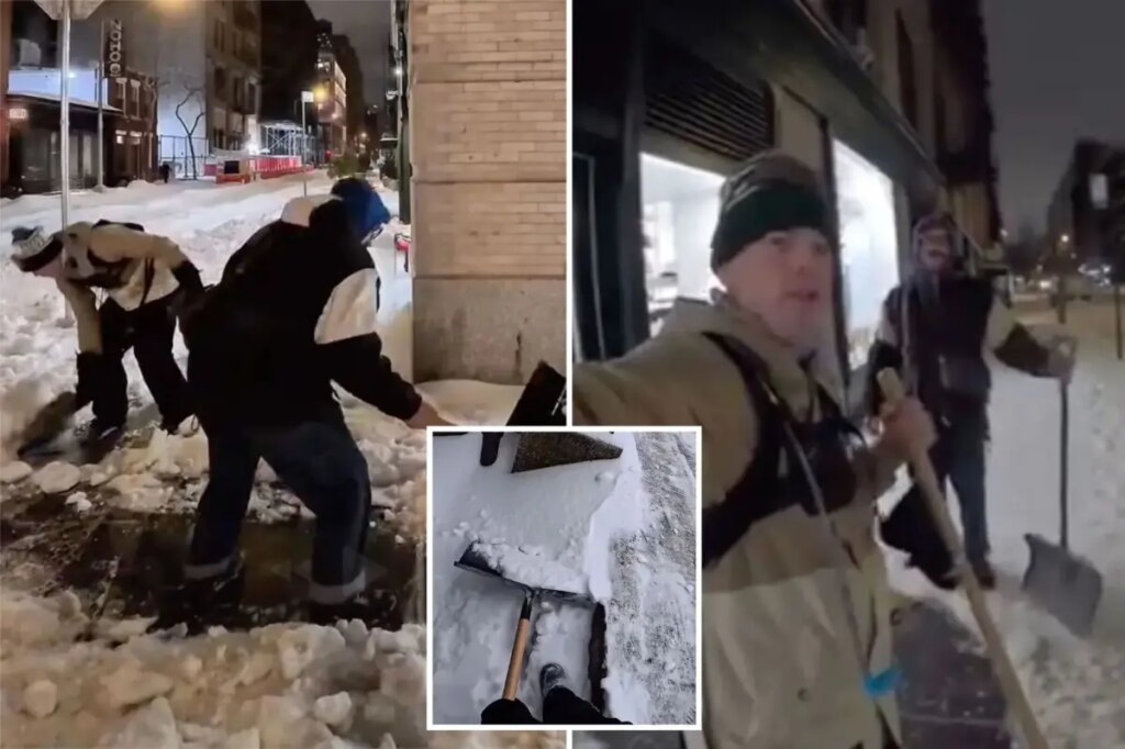 Duo goes viral for shoveling NYC sidewalks for free of charge after Winter Storm Fern: ‘Great sense of community’